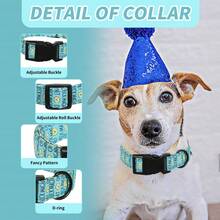 1 st. halsband för husdjur med påskmotiv och anktema, med snabbspänne för säkerhetslås, hållbart och andningsbart, med ankhänge, lämplig för små/medelstora/stora hundar, snabbspänne för säkerhetslås, mjukt och bekvämt hundhalsband i polyester, tillbehör till husdjur för semestern, present till husdjursföräldrar - Blå - Visa 3