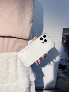 1pc Transparent Phone Case With Card Holder, Cute Protective Cover Compatible With Samsung Galaxy S25, S24, S24Plus/S24+, S24Ultra, S24FE, S20, S21, S22, S23 And Compatible With IPhone 11/11 Pro Max/12 Pro/12 Pro Max/13/13 Pro Max/14/14 Pro/14 Pro/15 Pro Max/16 Pro Max, 16E Silicone Phone Case - Clear - View 7
