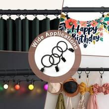 50-Piece Set Of Metal Curtain Rings With Clips, Curtain Clip Rings, Inner Diameter Of 1.37 Inches, Compatible With Curtain Rods With A Diameter Of 1 Inch, Available In Black, Gold, And Silver - màu đen - Xem 3