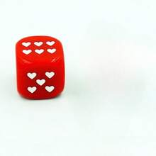 一包50颗心形骰子，25毫米大骰子，心形点数骰子，适用于桌面游戏、酒吧、KTV和饮酒游戏 - 彩色 - 查看 6