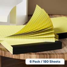 Legal Pads 8.5 X 11 College Ruled 6 Pack Yellow Note Pads 8.5 X 11 Notepads 30 Sheets Perforated Notepad Writing Pads 21lb Paper Legal Pad Ruled Paper Pad With Sturdy Back For School, Home, Office - ColorC - 查看 5