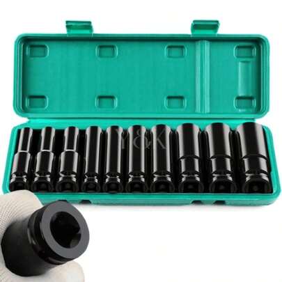 Kit de Soquetes Longos de Impacto Sextavado para Uso Profissional Conjunto de Soquetes de Impacto Longos Sextavados