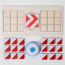 木制配对积木拼图积木玩具，益智木制拼图玩具，适合儿童 - 彩色 - 查看 9