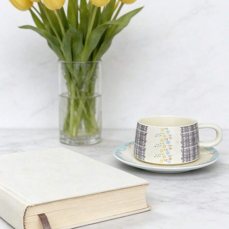 Ceramic Cup Coffee Cup Water Cup Mug Tea Cup Cup Personal Dedicated Japanese Style Ceramic Floral Pattern Couple - Cup - View 1