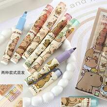 Bộ 3/6 bút dạ quang hình chuột lang Capybara, bút màu chất lượng cao thân thiện với mắt, thích hợp để viết nhật ký, bút dạ đầu nhỏ để phác thảo và vẽ tranh, bút dạ không phai, chống thấm nước, phù hợp với vải, gỗ, đồ thủ công mỹ nghệ, quà tặng văn phòng phẩm, đồ dùng học tập. - Nhiều màu - Xem 11