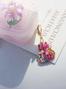 8pcs Cat Shaped Classic Cartoon Keychains, Suitable Decorative Accessories For Parents And Children - Multicolor - View 3