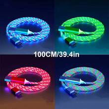 3.28ft/1m LED Flowing Light Fast Charging Cable, Durable TPE Charging Data Cable Compatible With Galaxy S24/S23 Ultra/S23/S22/S21 Series, Galaxy Z Fold5/Flip5, A Series, 17/16/15 - A - View 2