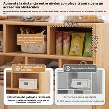 Librero De Madera Con 3 Puertas 140*20*100cm Nuez De Osugi - Marrón - Ver 5