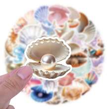 彩色贝壳贴纸，可用于装饰文具、水杯、行李箱、冰箱、滑板、吉他等。 - 1 Set - 查看 4