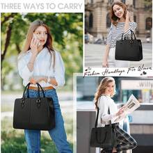 女士PU皮手提包，多功能托特包、手提包、可调节斜挎包，时尚单肩包，带肩带 - 彩色 - 查看 4