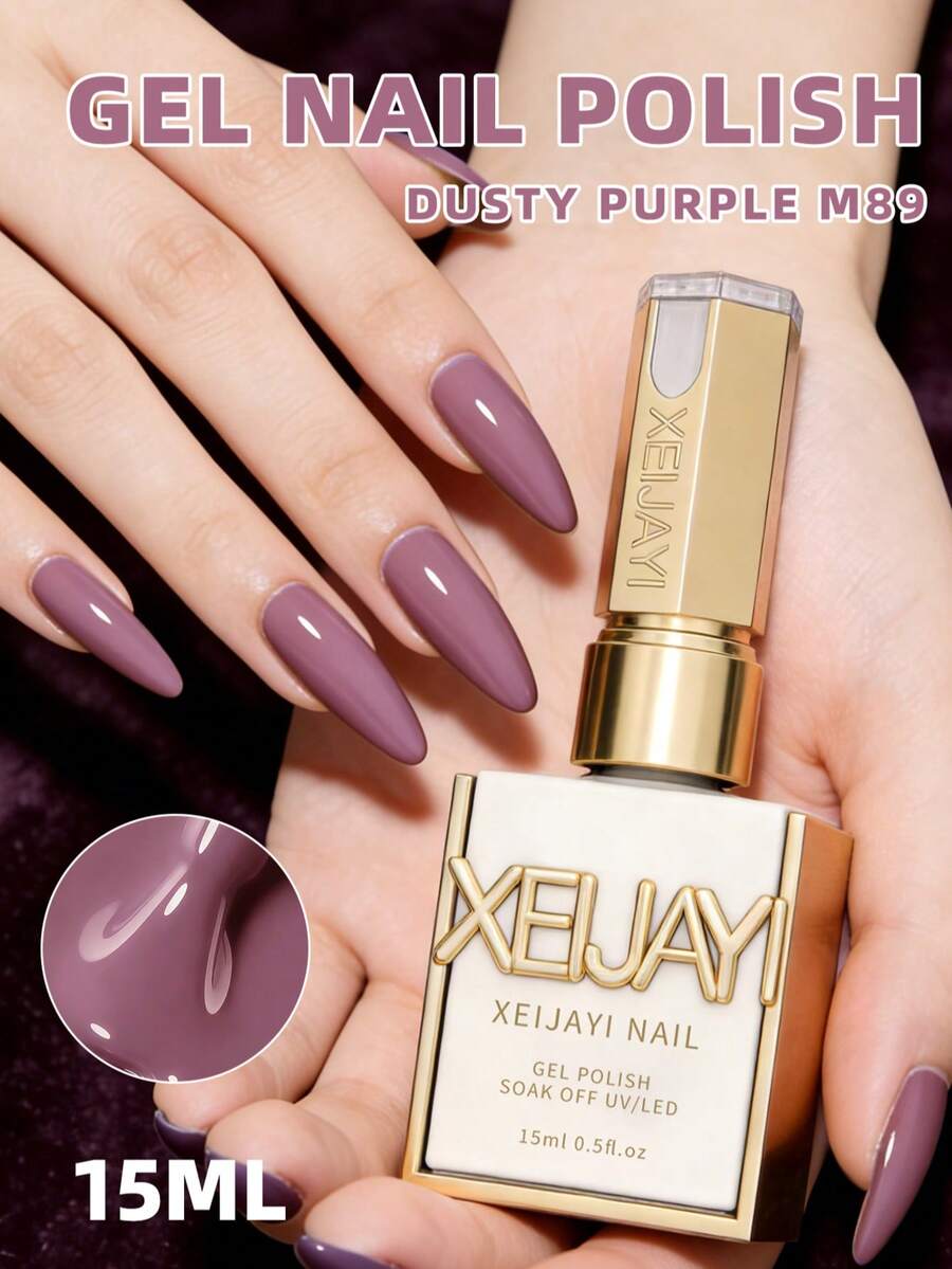 XEIJAYI 1瓶15毫升紫色凝胶指甲油入门装，纯可卸免擦拭指甲油，适合所有季节 - 紫丁香色 - 查看 1