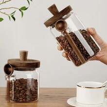 3pcs Set (Jar + Spoon), 3 Capacity Combination, Glass Storage Jars With Lids, Food Storage Containers, Kitchen Canister Set, Suitable For Spice Jar, Flour Jar, Candy Jar, Coffee Jar, Kitchen Storage Canisters - Multicolor - View 9