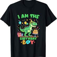 I'm The Birthday T Rex Dinosaur Family Party Bo T-Shirt - 黑色 - 查看 1