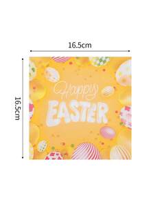 20pcs/Set Multi-Style Easter Napkins With Cute Egg & Rabbit Prints Smooth Texture Ideal For Easter Parties & Events - Multicolor - View 7