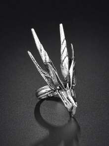 1pc Fashionable Unique Dragon Head Alloy Ring - Dragon - View 6