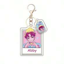1个双面亚克力动漫人物钥匙扣包挂件金属扣 - 彩色 - 查看 9