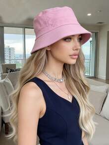 26-Inch Long Curly Synthetic Wig With Integrated Bucket Hat, Suitable For Women's Daily Wear. - Multicolor - View 5