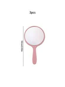 3pcs New Handheld Small Mirrors, Delicate Compact Makeup Mirrors, Portable Round Mirrors, Unisex, Suitable For Parties - Multicolor - View 9