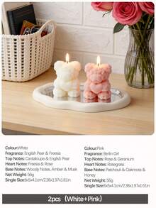 2pcs/4pcs Rose Bear Scented Candles - Cute Decorative Items And Handmade Gifts, Suitable For Women/Friends, Ideal For Wedding Souvenirs, Elegant Decorations And Gifts, Valentine's Day Gifts, Graduation Gifts, And Bedroom & Room Decor. - Multicolor - View 14