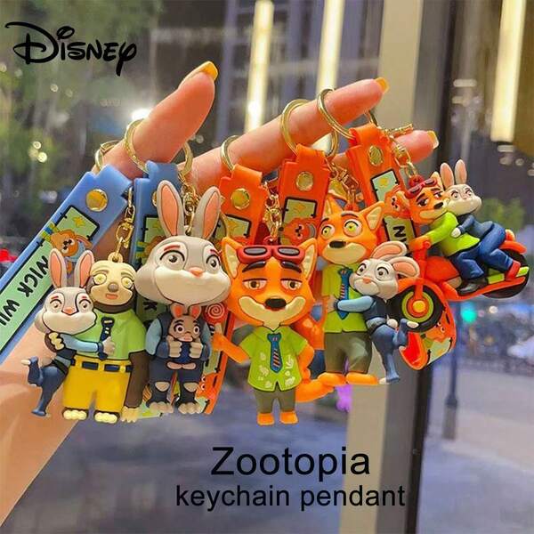  3pcs Random Disney Zootopia Cartoon Figurines, Cute PVC Collectibles, Key Chain, Bag Pendant, Perfect Holiday Gift