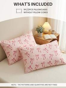 1/2 Peças Fronha Respirável e Leve, Sem Enchimento, Fronha Macia com Fechamento de Envelope, Sem Rugas, Fronha de Fita de Cetim Fofa, Melhor Sono para Cabelo e Pele, Adequada para Quarto, Roupa de Cama, Ultra Macia e Respirável, Fronha Macia para Dormir, Lavável em Máquina, Adequada para Sala de Estar e Uso Doméstico, Decoração de Quarto, Decoração de Ambiente, Certificada OEKO-TEX - Multicolorido - Visão 3