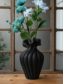 1pc Large French Vintage Style Decorative Vase, Black Color, Suitable For Living Room/Dining Table Home Decor - Multicolor - View 5