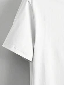 Men's Minimalist Purple Car Print Round Neck Short Sleeve T-Shirt, Summer - White - View 4