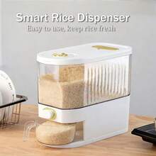 Asnews 1-Piece Set Large-Capacity Vacuum-Sealed Grain Storage Containers – Specialized Airtight Jars For Rice, Grains And Other Dry Food Preservation - Clear - View 5