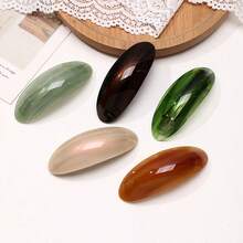 6个/3个/1个 时尚8.5厘米椭圆形大理石纹理醋酸纤维弹簧发夹，流行INS风格，适合女性和女孩 - 彩色 - 查看 2