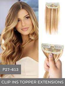 1pc Hair Piece Hair Pad Hair Root Patch Invisible Seamless One-Piece Side Thickening Hair Volume Fluffy Top Hair Replacement Female Hair Accessories - Multicolor - View 46