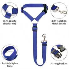 3件套可调节狗狗车载安全牵引绳，宠物牵引绳，车载安全绳，二合一狗狗牵引绳，适合户外使用，可调节尼龙材质狗狗约束车载安全带，经久耐用，360度旋转连接器，易于使用 - 彩色 - 查看 19