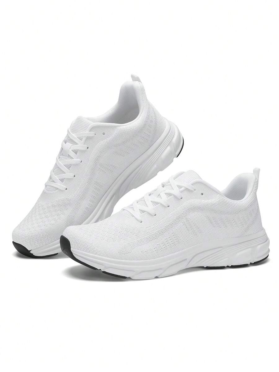 Giày thể thao nam dệt kim, giày chạy bộ nhẹ và thoáng khí. - trắng - Xem 1