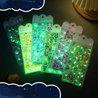 3D发光浮雕贴纸，卡通贴纸，适用于手机壳、珠宝装饰，流行新款