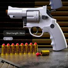 Revolver Toy Gun Pistol, Interlocking Foam Dart Blaster, With 6 Shells & 20 Soft Bullets, Christmas Birthday Gift For Outdoor Shooting Games - 軍綠色 - 查看 2