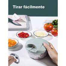 Portable Multifunctional Manual Meat And Vegetable Chopper, Garlic Press, Garlic Extractor For Home And Kitchen - Green - View 5
