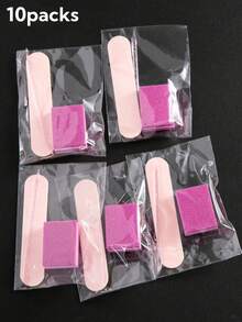 10pcs/Set Shiny Pink Dual-Sided Disposable Mini Nail Files, Suitable For Manicure Buffing And Polishing, Professional Nail Care Set - Multicolor - View 19