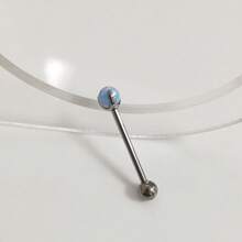 F136 Tongue Piercing Opal Three-Claw Opal Ball Round Ball G23 Titanium Alloy Body Piercing Jewelry Lip Piercing Ear Cartilage Piercing - Màu titan tự nhiên + hình cầu / OP26 - Xem 12