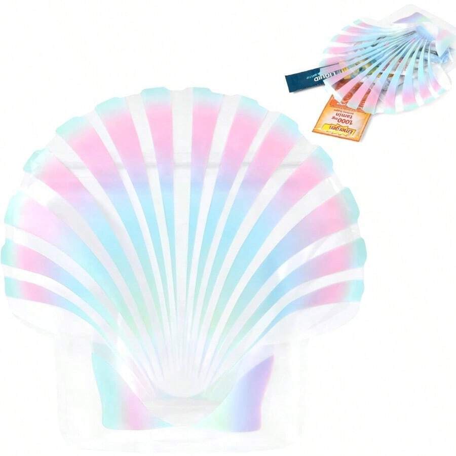 Hangover Kit With Seashells, Beach Bachelorette Party Bags, Last Toast At Home, Recovery Kit, Resealable Bag For Emergency Travel Supplies - 12 món + Vỏ sò nàng tiên cá óng ánh - Xem 1