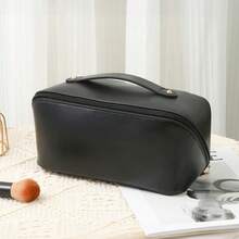 Personalized Embroidered Cosmetic Bag, Great Christmas Gift For Mom, Suitable For School, Vacation. Portable Large Capacity Storage Bag, Leather Travel Toiletry Bag, High-Quality Makeup Bag, Outdoor Portable Large Capacity Toiletry Bag, High-Quality Handheld Travel Cosmetic Bag, PU Fashion Convenient Makeup Bag, High-Quality Large Capacity New Portable Women's Cosmetic Bag, INS High-End Ladies Makeup Bag, PU Leather Transparent Compartment Large Capacity Travel Makeup Bag - Multicolor - View 16