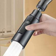3-Mode High Pressure Kitchen Faucet Sprayer, 360° Swivel Sink Sprayer Head Attachment, Large Angle Aerator, Extendable Faucet Sprayer, Fits Most Faucets - Black - View 5