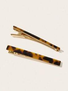 Fashionable Retro Casual Tortoiseshell One-Piece Hair Clip, Claw Clips, Hair Slide, Hair Barrettes, Hair Accessories For Women, Head Accessories - Multicolor - View 3