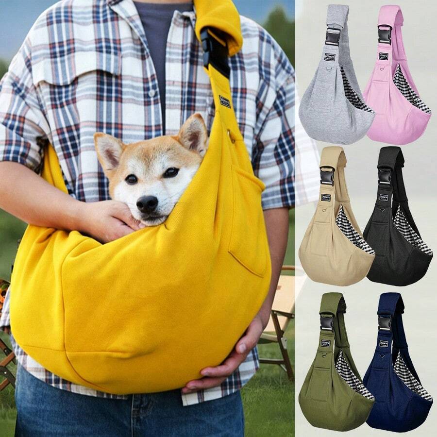 16lb/7.5KG Capacity Adjustable Shoulder Pet Carrier Bag, Breathable Foldable Travel Tote For Small/Medium Dogs & Cats, Suitable For Poodle, Teddy, Pomeranian - Multicolor - View 1