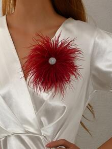 1 chiếc ghim cài áo hình lông vũ pha lê giả phong cách Bohemian cổ điển, ghim cài/kẹp tóc hình lông vũ độc đáo, cá tính, thanh lịch, đa năng, phù hợp cho phụ nữ sử dụng hàng ngày, dự tiệc, liên hoan và mọi dịp. - Angora đỏ - Xem 5