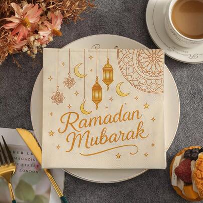 Bộ 20 khăn ăn họa tiết trăng nhiều màu sắc, thích hợp cho nhà hàng, nhà bếp, đám cưới, sinh nhật, các buổi họp mặt Ramadan và là lựa chọn đồ dùng bàn ăn sống động.