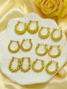 1/2/4/6 Pairs Fashion Earrings Lucky Gift Box For Gril Women 50 Style Random Shipping Fashionable And Exquisite Women's Earrings, Elegant And Simple Earrings - Multicolor - View 4