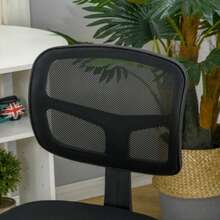 Ergonomic Office Chair, Height-Adjustable Swivel Chair, Space-Saving, Black - 黑色 - 查看 6