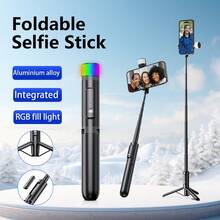 3-In-1 Aluminum Alloy Extendable Selfie Stick Tripod With Wireless Remote Control, Compact Portable Phone Stand Compatible With IPhone 13/12/11 Pro/XS Max/XS | Selfie/Live Stream/Photography - A - View 4