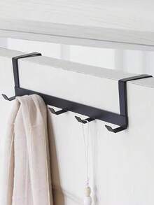 5-Hook Metal Wall Mounted Over The Door Hanger Rack, Space Saving Towel, Clothes And Accessory Storage Organizer - Suitable For Kitchen, Bathroom And Bedroom, Bathroom Towel Rack - Multicolor - View 2