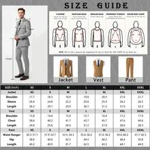 Men's 3-Piece Gradient Tuxedo Suits Slim Fit Double Breasted Formal Evening Blazer Vest Pants Set For Weddings, Business Meetings, Parties, Graduations & Corporate Events - 棕色 - 查看 6