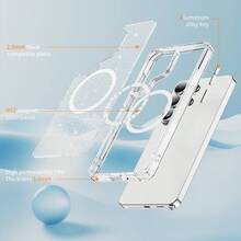 闪亮防摔亮片磁性指环支架，兼容 11/12/13/14/15 Pro Max/16/17、S26 - 白色 - 查看 2